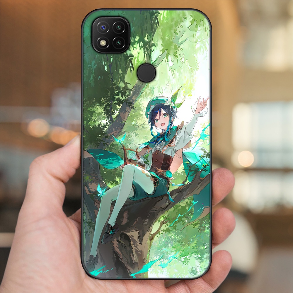 Ốp lưng Xiaomi Redmi 9C viền đen in hình Venti Genshin Impact