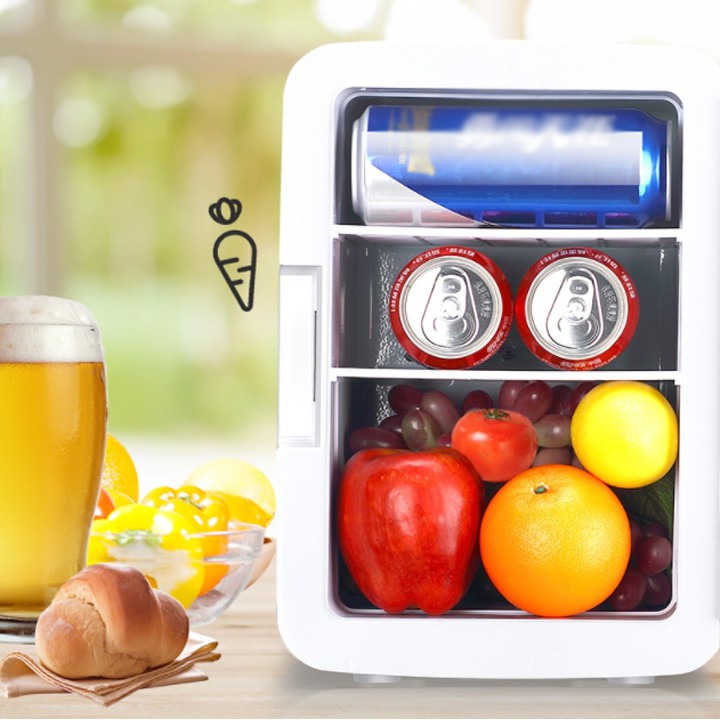 Tủ lạnh mini, tủ mát mini 20L có 2 chiều nóng và lạnh, 2 cánh có màn hình led Sử dụng được trên ô tô