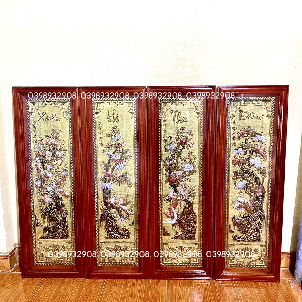 TRANH TỨ QUÝ PHONG THỦY CHẤT LIỆU BẰNG ĐỒNG