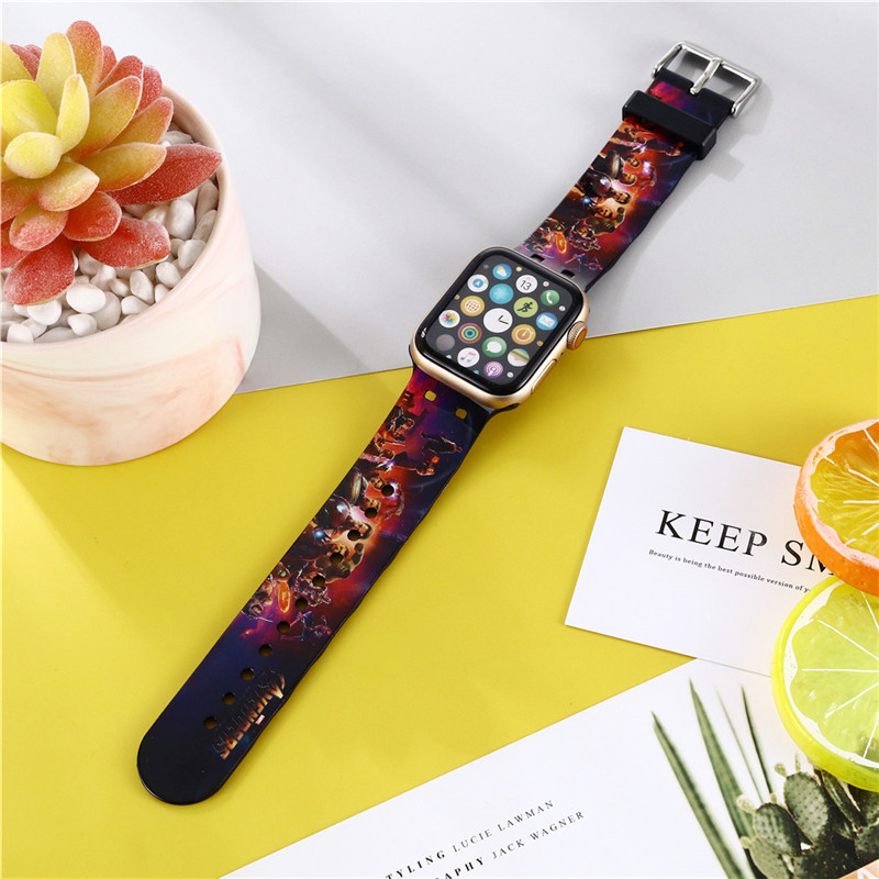 Dây Đồng Hồ Đeo Tay Bằng Silicone Hình Spider-Man Kích Thước 44mm 40mm 38mm 42mm Cho Đồng Hồ Apple Watch 3 2 1