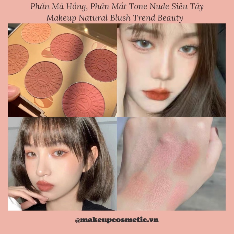 Phấn Má Hồng, Phấn Mắt Tone Nude Siêu Tây Makeup Natural Blush Trend Beauty