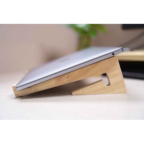 Kệ, Giá đỡ LAPTOP MACBOOK gỗ tự nhiên kê tản nhiệt máy tính 15.6inch, 14inch, 13inch để bàn 2 tầng kê gọn bàn phím rời