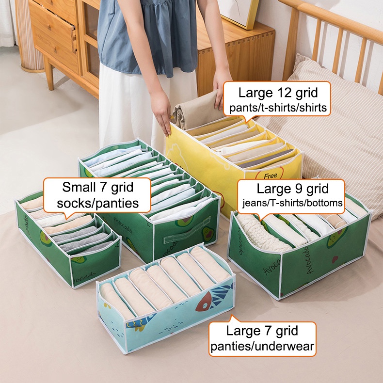 Túi đựng quần áo chia ngăn Hộp xếp đồ lót tiện ích Khay xếp quần áo gọn gàng ngan chia tu quan ao giỏ đựng đồ lót