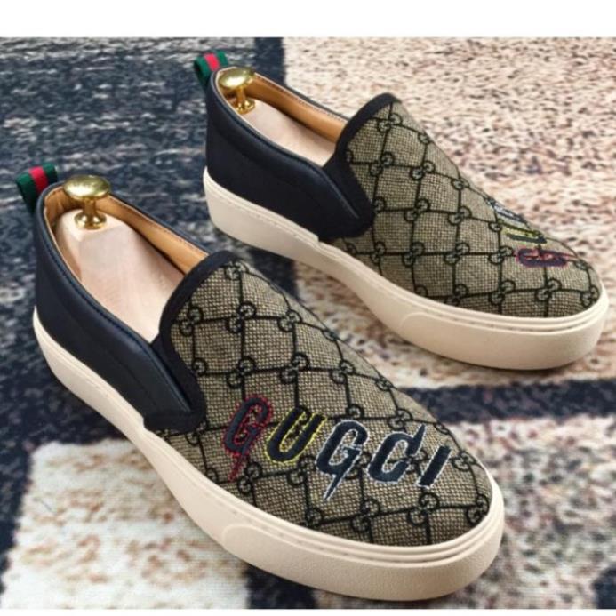 Giày Lười Nam Slipon GC- Vải Cao Cấp vs Da Bò-G1 '; &