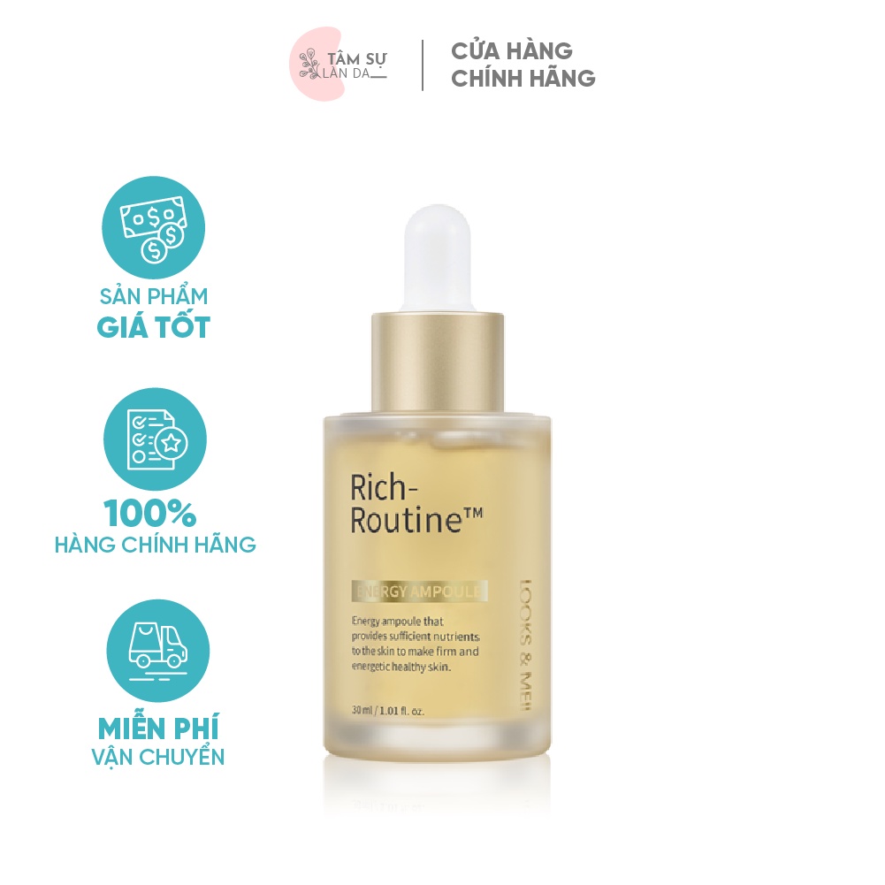 Tinh chất dưỡng sáng da giàu năng lượng Rich Routine Looks &amp; Meii 30ml