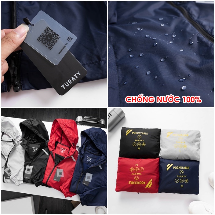 Áo khoác dù nam nữ TURATY GORE TEX chống nước 100% vải gió đẹp hàng cao cấp FULL tem mác túi đựng xịn xò có thể tặng quà