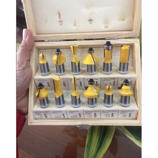 Bộ Mũi Phay Gỗ- Bộ Mũi Soi Gỗ 12 Mũi