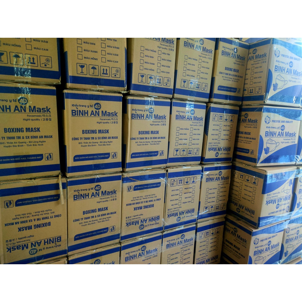 Khẩu trang Y tế Bình An Mask 4D BA94 công nghệ Hàn Quốc thùng 300 chiêc