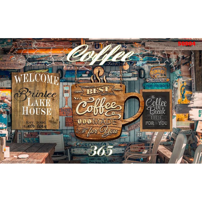 Tranh dán tường quán cafe nhiều mẫu