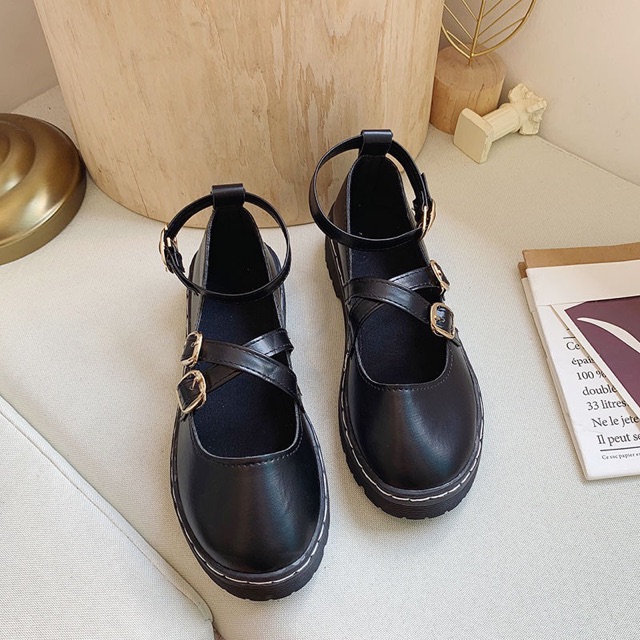 Giày búp bê lolita dây đan