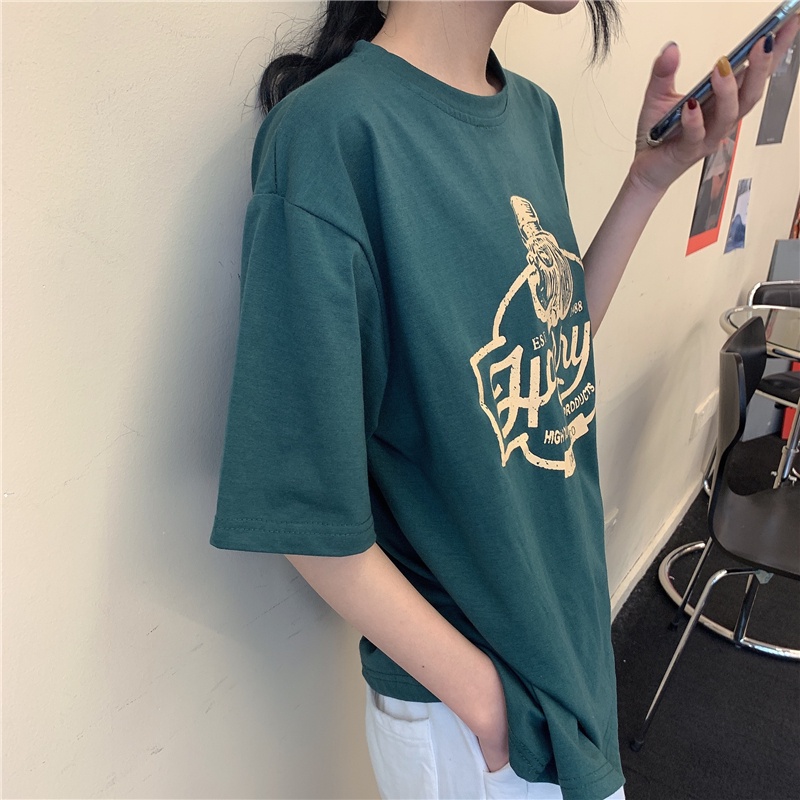 NZN Mới Áo Thun Tay Ngắn Dáng Rộng Phong Cách Hàn Quốc Cho Nữ