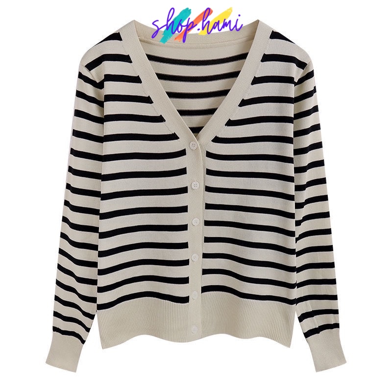 Áo Len Cardigan Nữ Hàn Quốc Với Chất Liệu Len Mỏng Ngắn Xinh 3 Màu : Trắng , Đen, Nâu Sữa Hàng Free Size SHOP HAMI AC02