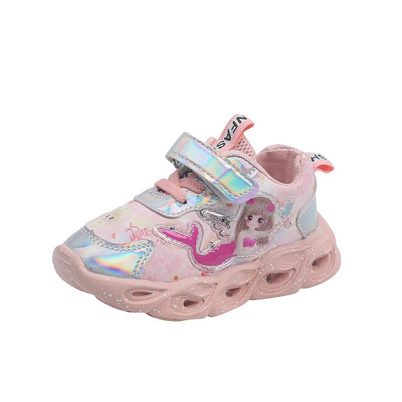 Giày thể thao cho bé gái họa tiết nàng tiên cá công chúa dễ thương mã mới B11