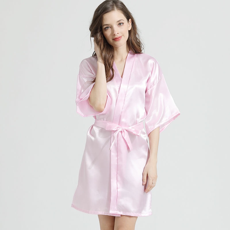 Áo choàng ngủ kiểu kimono bằng lụa thời trang xuân thu gợi cảm cho nữ | BigBuy360 - bigbuy360.vn