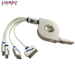 Cáp sạc dây rút đa Năng 4 Đầu (Trắng)