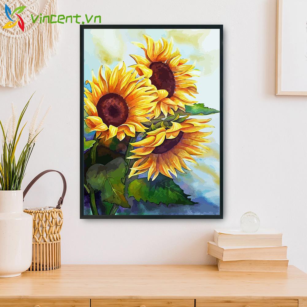 Bộ tranh thêu chữ thập diy 11ct 30x40cm hình bông hoa