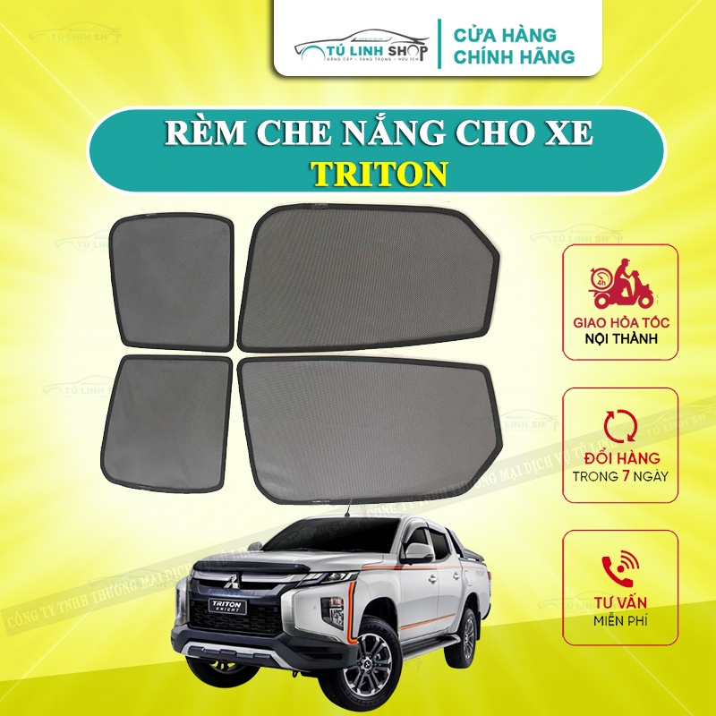 Rèm che nắng nam châm cho xe Mitsubishi Triton, bộ 4 tấm cho 4 cửa, hàng loại 1 cao cấp nhất, vừa khít kính