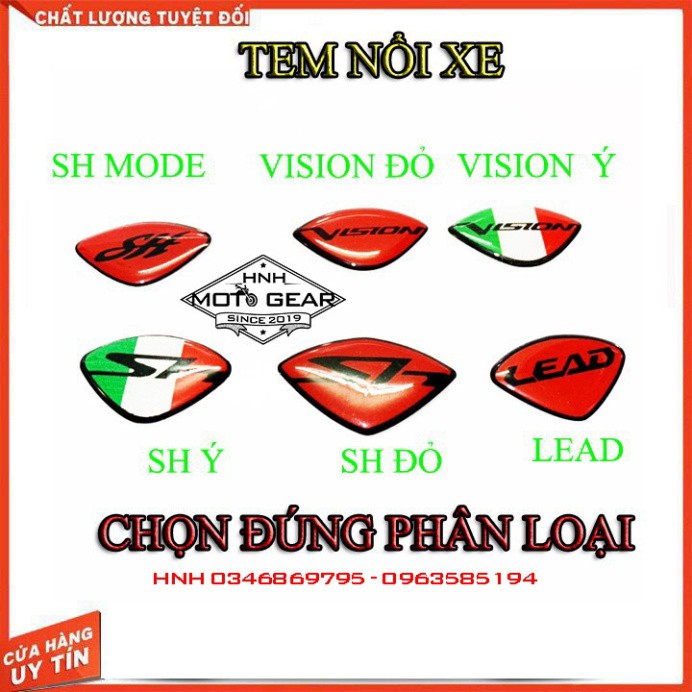 Tem Nổi Dán Mặt Nạ SH, Vision, Lead , SH Mode