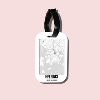 Travel tag cho túi xách/balo du lịch in hình Love City - Helsinki