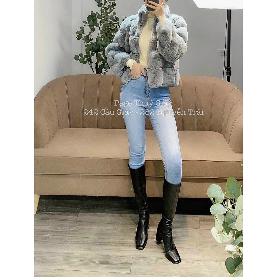 Áo khoác lông nữ, áo khoác lông kẻ ô mặc sang lớp lông siêu ấm mẫu mới nhất năm nay hàng cao cấp quảng châu Oanh Shop | BigBuy360 - bigbuy360.vn