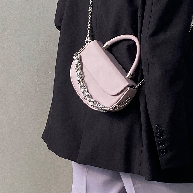 Túi Đeo Chéo Hình Vuông Nắp Lật Phối Dây Xích Phong Cách Phương Tây Cho Nữ GYLXB006