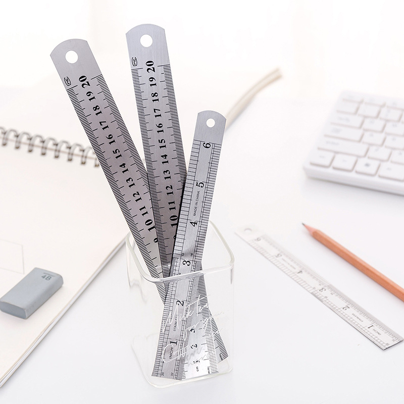 Thước Đo Dài 15cm 20cm Bằng Thép Không Gỉ Tiện Dụng Cho Văn Phòng
