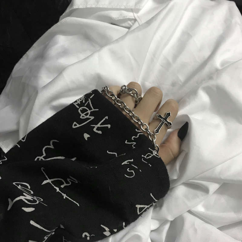 Nhẫn Hở Hình Chữ Thập Phong Cách Hiphop Đường Phố 19419