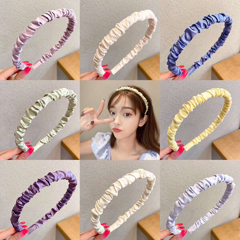 Băng đô vải chiffon thiết kế nếp gấp phong cách Hàn Quốc thời trang cho nữ