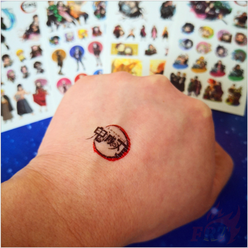 Tờ dán hình xăm tạm thời mini không thấm nước họa tiết Demon Slayer dễ thương