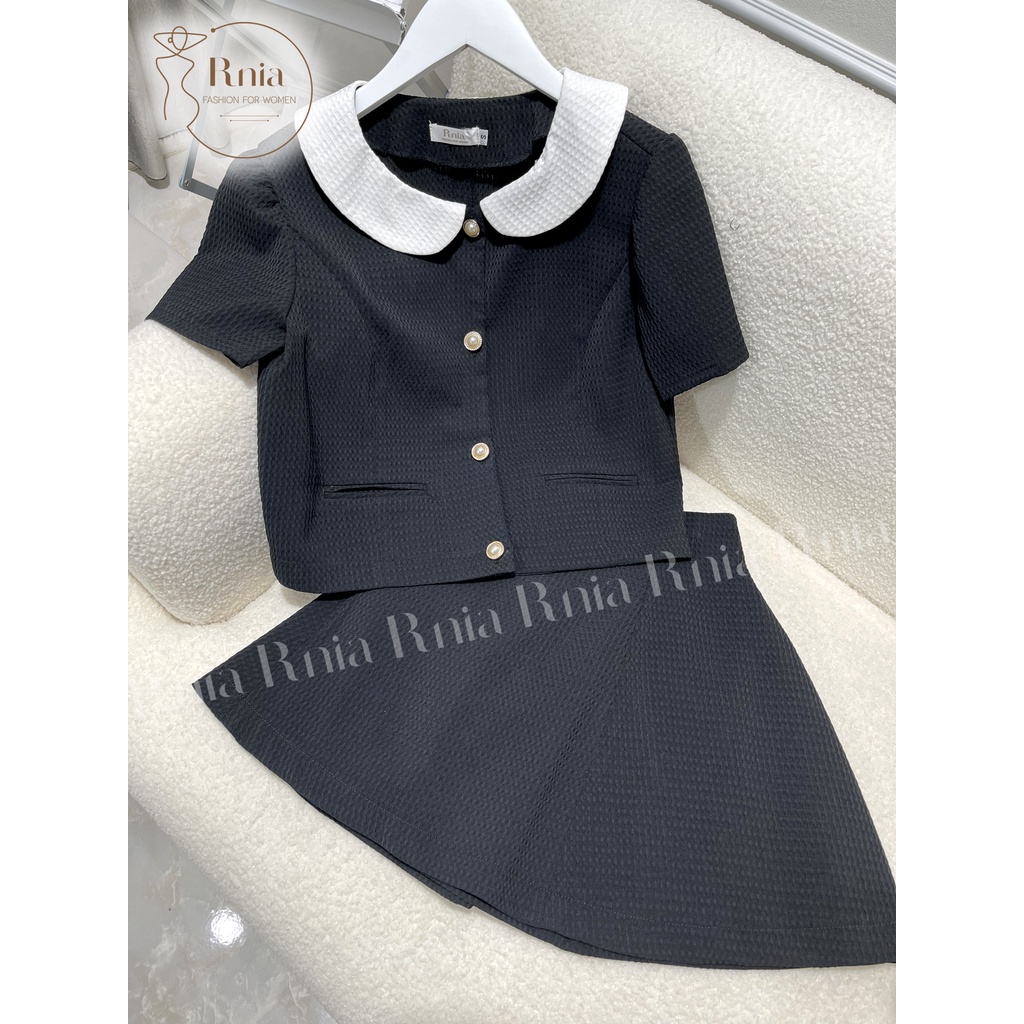 Bộ Croptop Chân Váy 8 Mảnh RNIA BO2255