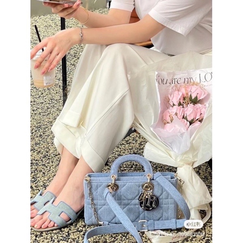 Túi Dior lady bản mới siêu ngọt ngào 2 màu xanh - hồng