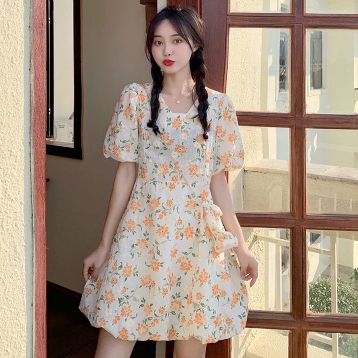 Đầm Chữ a Cổ Vuông Thời Trang Mùa Hè Cho Nữ