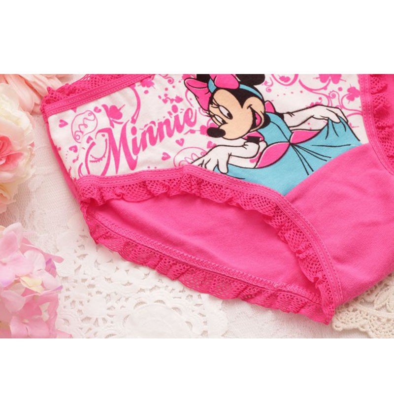 Bộ 3 quần lót cotton in hình chuột Mickey đáng yêu dành cho bé gái