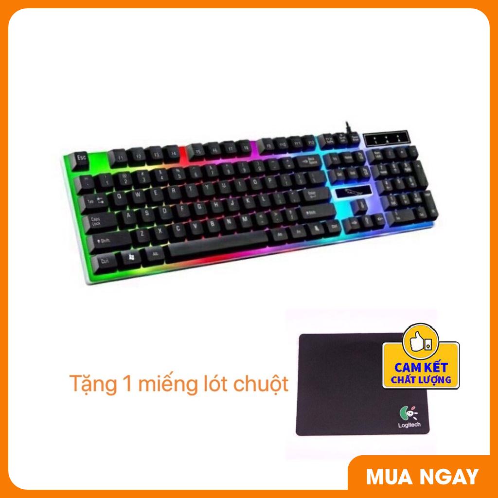 Bàn phím chuyên game giả cơ G21 có đèn led 7 màu kèm miếng lót chuột siêu đẹp