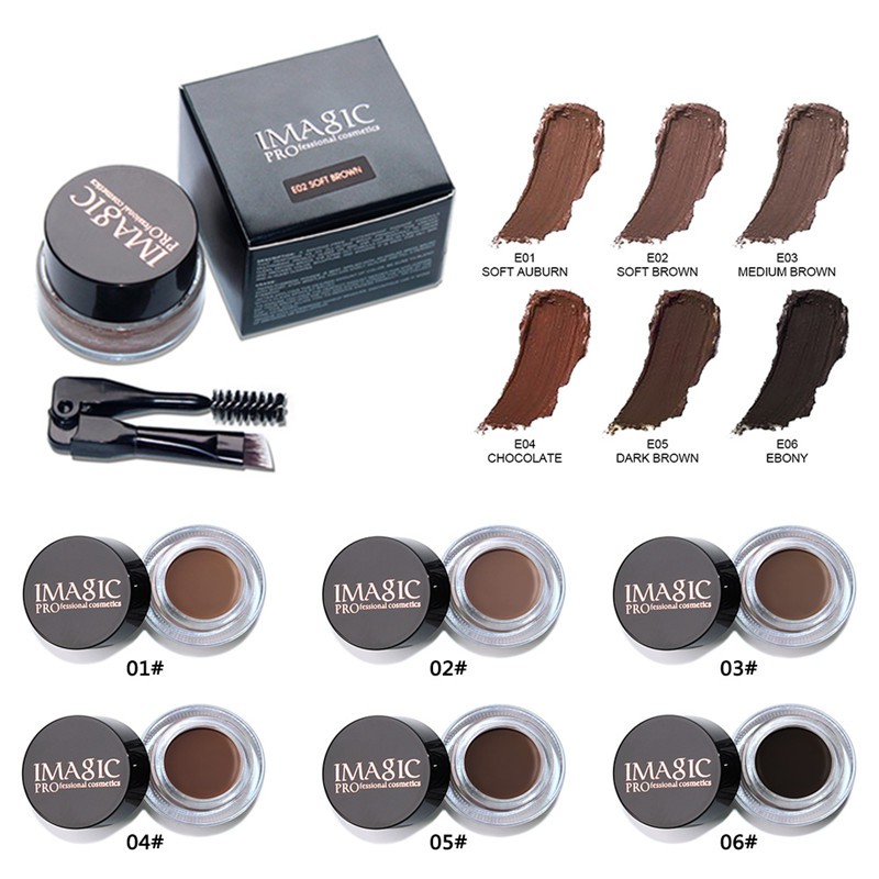 (hàng Mới Về) Gel Vẽ Lông Mày Chuyên Nghiệp Không Thấm Nước Kèm 6 Cọ | BigBuy360 - bigbuy360.vn
