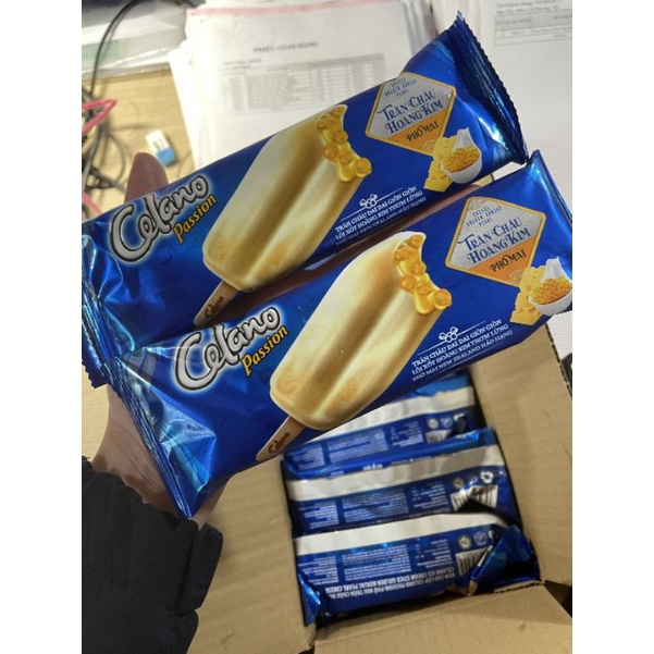 SET 10 QUE - Kem que phô mai trân châu hoàng kim Celano 65g