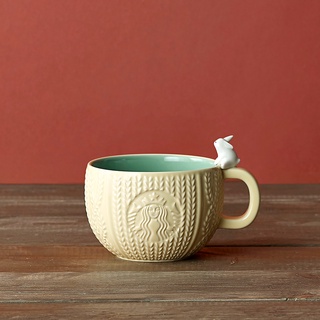 [LIFEMCMBP4 -12% đơn 250K] Cốc Sứ Mug Starbucks 12Oz (355ml) Bunny On Yarn Ball