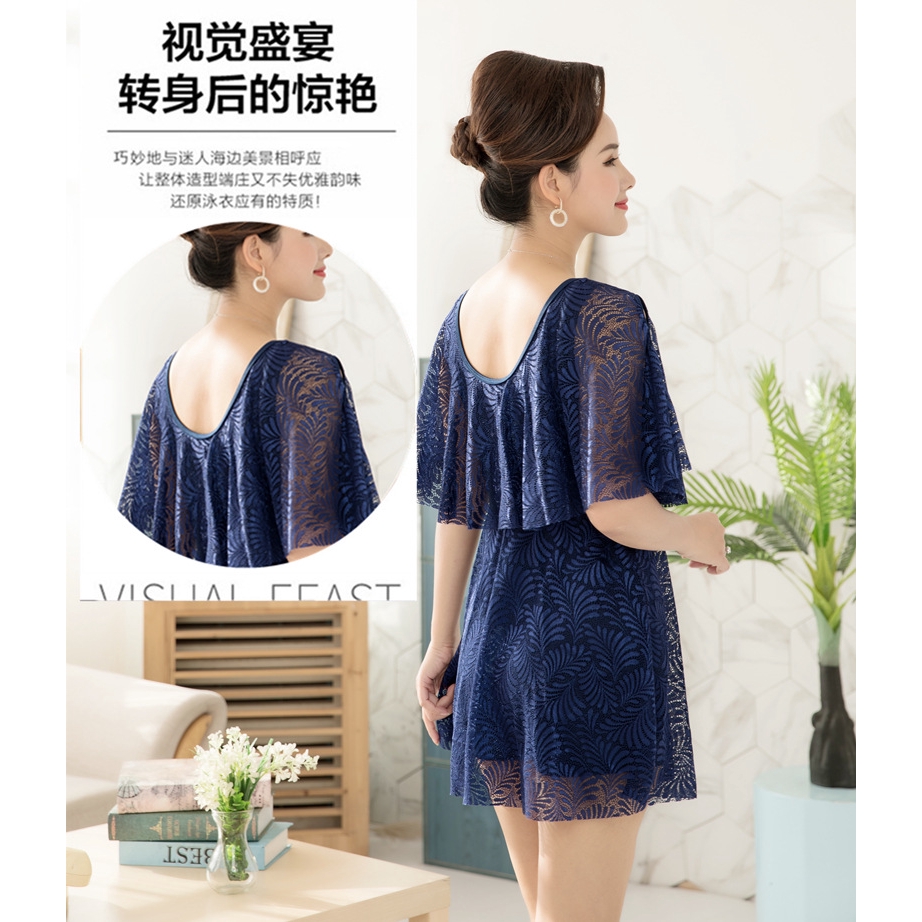 Bộ Đồ Bơi Tay Ngắn Kiểu Dáng Trẻ Trung Cho Phụ Nữ Trung Niên | BigBuy360 - bigbuy360.vn