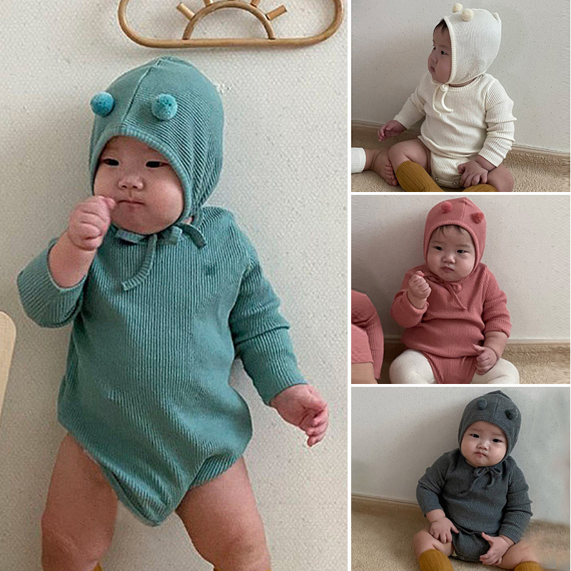 Set Jumpsuit Tay Dài + Nón Cho Trẻ Sơ Sinh