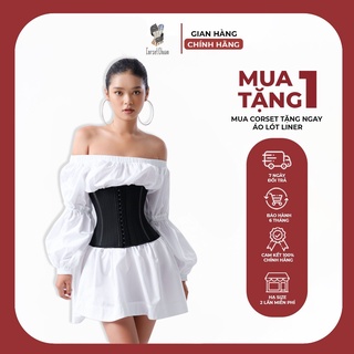 (CHÍNH HÃNG) Màu Đen Đai Nịt Bụng Latex Corset Chuẩn Hong Kong Định Hình Eo Thon Đủ Size