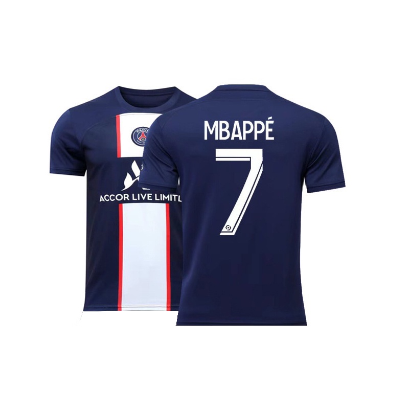 Áo Bóng Đá Ngắn Tay Phong Cách Paris Mới Cỡ 22-23 10 Nemal No. 30 Messi Trẻ Em Người Lớn