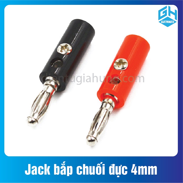 Set 2 cặp Jack bắp chuối đực 4mm đen đỏ