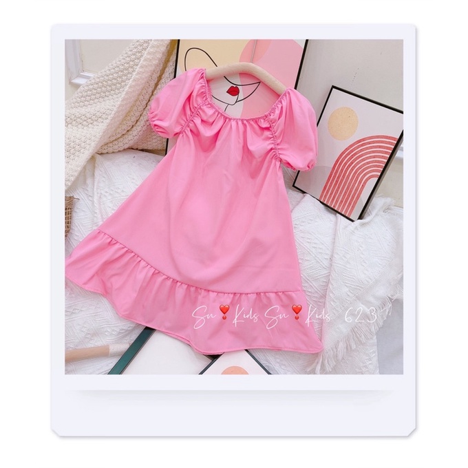 Váy thô hồng mềm mại cho bé gái