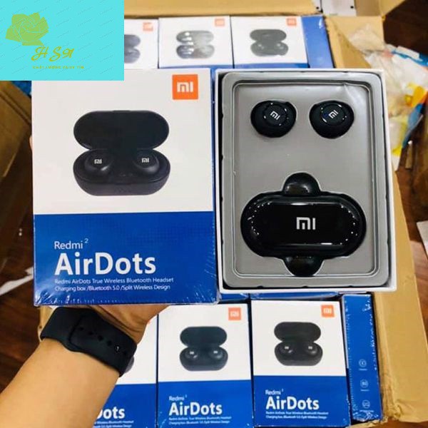 Tai Nghe Bluetooth AirDots Redmi2 Đen True Wireless Công Nghệ 5.0 Kèm Đốc Sạc ,Cảm Biến Tự Động Kết Nối