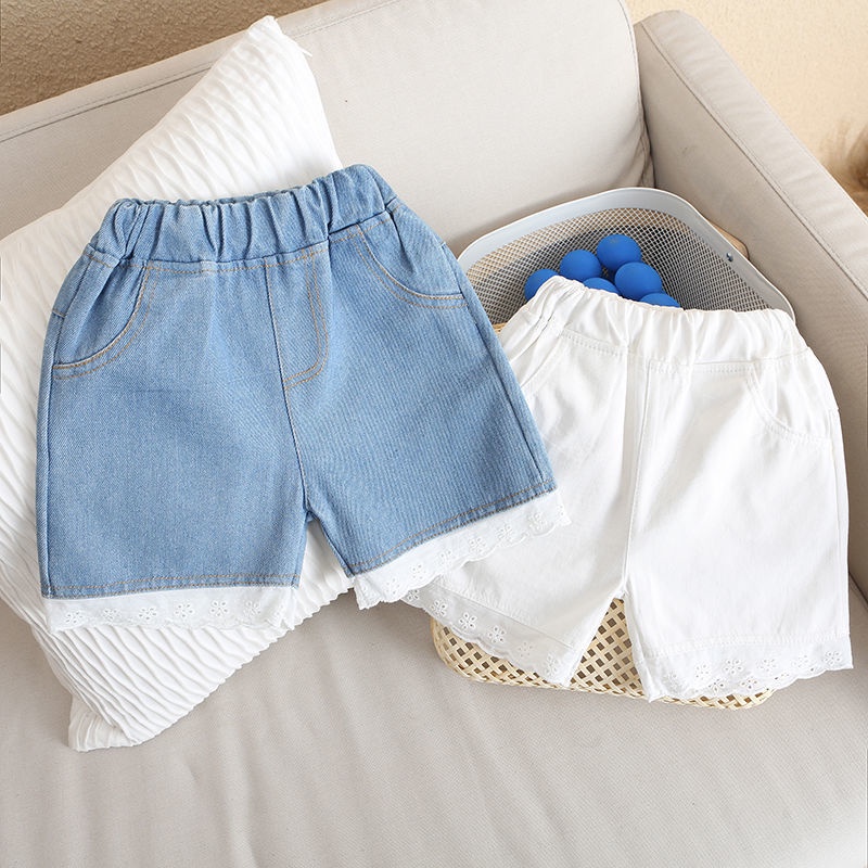 Quần Short Jean Thời Trang Mùa Hè Hàn Quốc Dành Cho Bé Gái