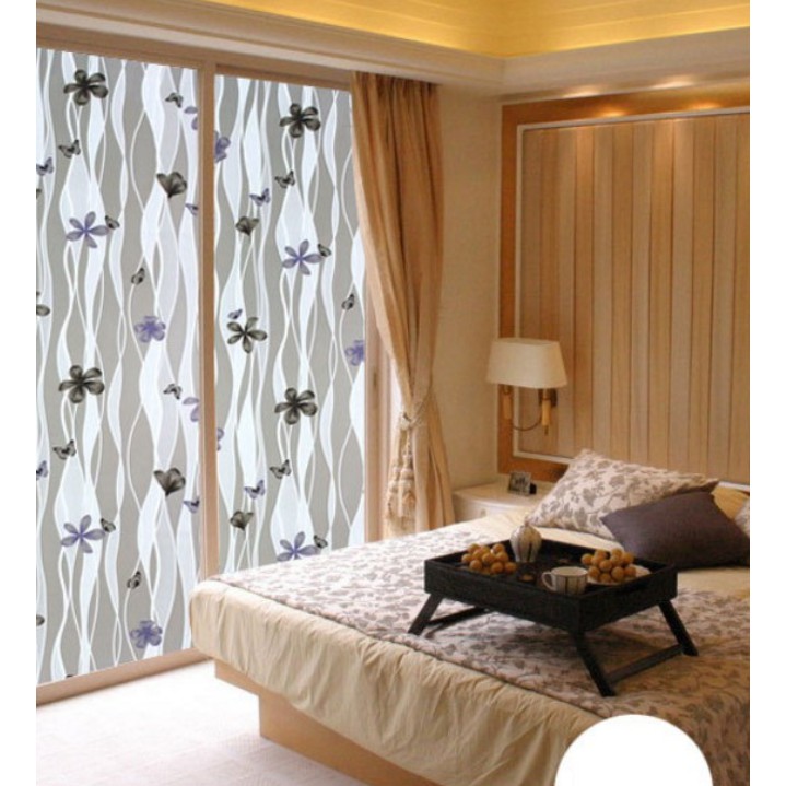 Cuộn 5m dán kính HOA DÂY TÍM khổ rộng 45cm