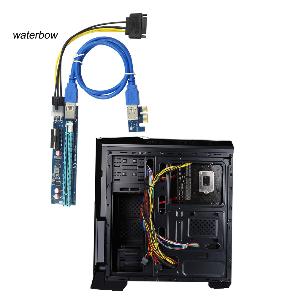 ww U40 Wear-resistant 6Pin/4Pin Interface 30cm USB 3.0 PCI-E Express 1x To 16x Extender Riser Card Adapter