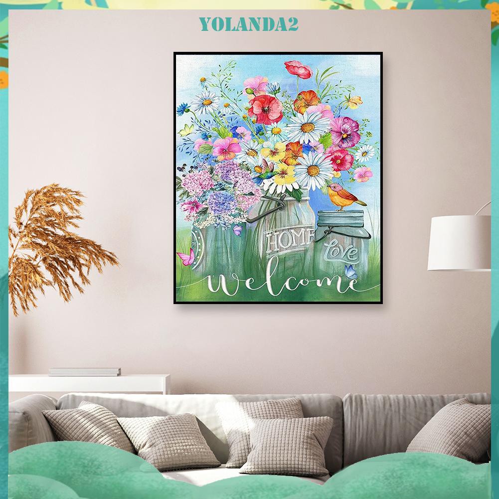 Toàn Bộ Bộ Tranh Thêu Chữ Thập Diy 11ct Hình Bông Hoa