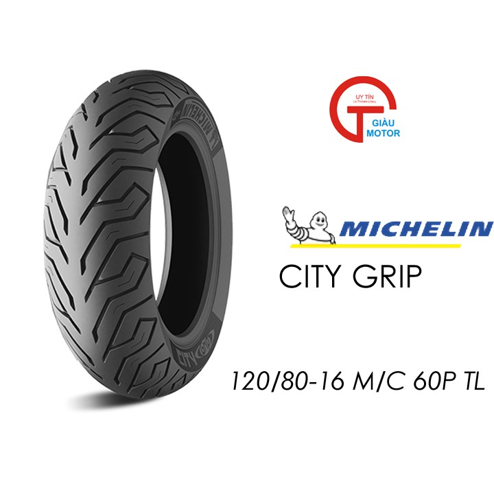 Vỏ lốp xe máy 120/80-16 M/C CITY GRIP 60P TL Hãng Michelin Thái Lan