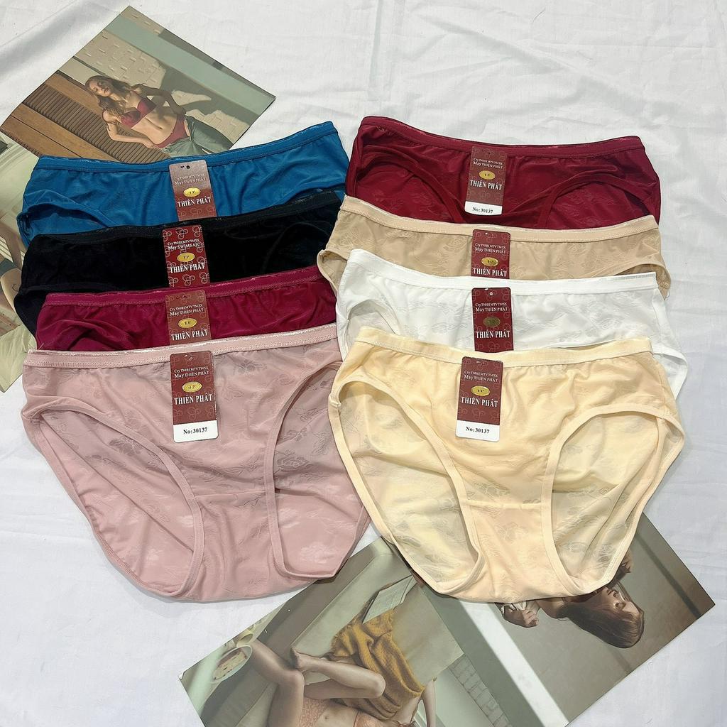 Quần lót nữ thun lạnh trơn cao cấp 30137 cạp thấp lưng chất liệu mềm mịn thoáng mát size 50kg-60kg